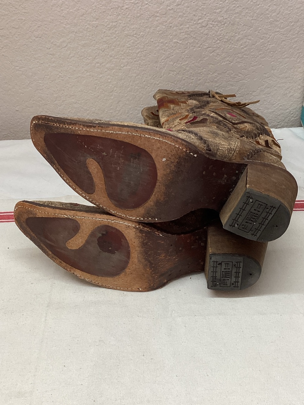 Corral Tan Suede Embroidered Western Heeled Boots - Picture 5 of 10